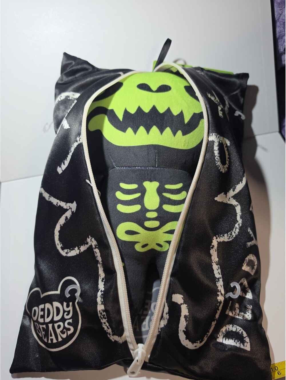 DEDDY TEDDY BEAR BONES 12" PLUSH ZIPPER BODY BAG LICENSE